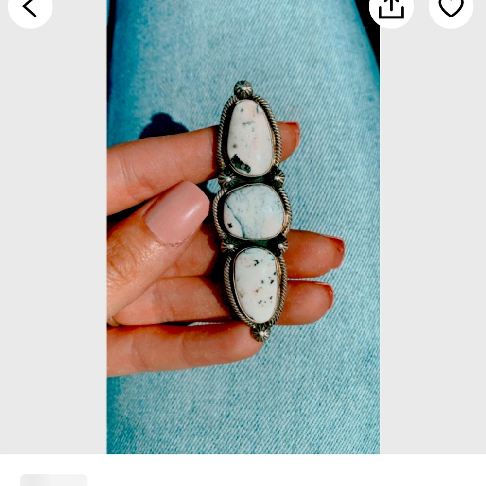 White buffalo ring, size 6